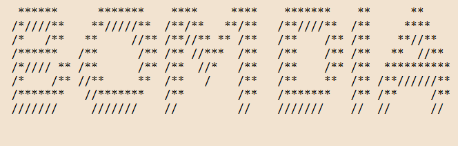 Texto em arte ASCII com fonte 3-D