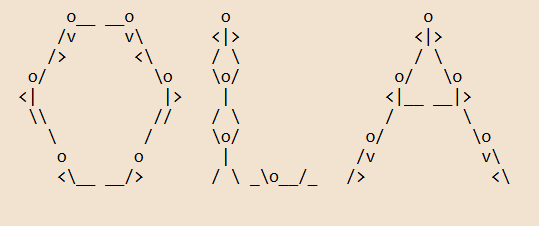 Texto em arte ASCII com fonte Acrobatic