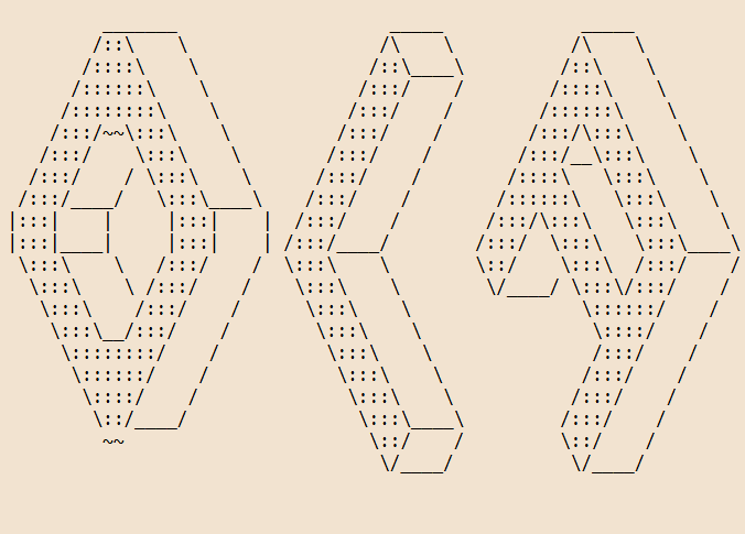 Texto em arte ASCII com fonte Alpha