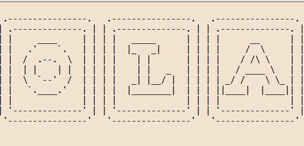 Texto em arte ASCII com fonte Blocks