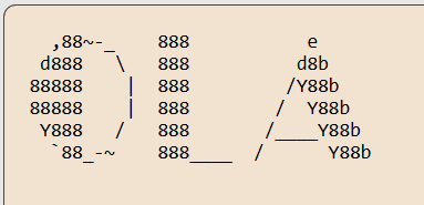 Texto em arte ASCII com fonte Bolger