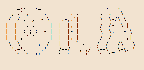Texto em arte ASCII com fonte Chiseled
