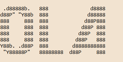 Texto em arte ASCII com fonte Colossal