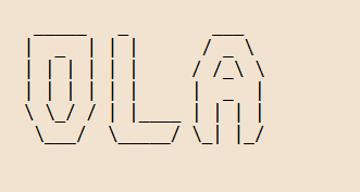 Texto em arte ASCII com fonte Doom