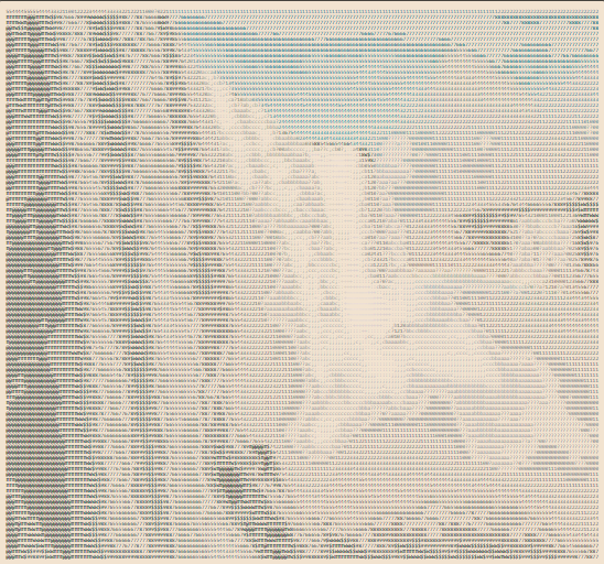Imagem de foz do iguaçu em arte ASCII
