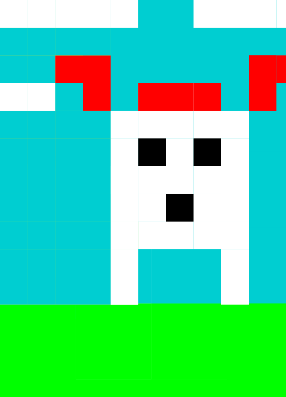 Imagem de uma galinha em pixel art
