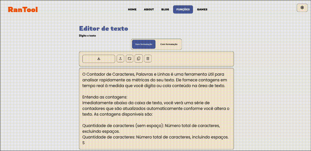 Gif da pessoa criando o texto e copiando-o
