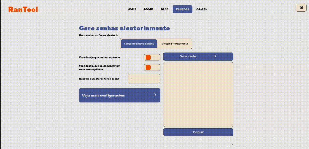 Vídeo demonstrátivo da ferramenta, para gerar as senhas